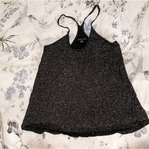 American Eagle Outfitters Tops - AEO twinkling silver racerback tank sz S